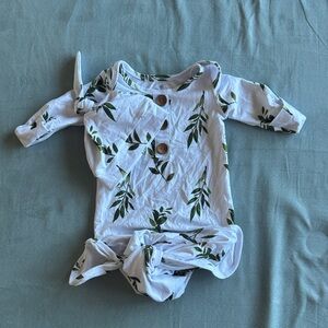 Caden Lane Green Leaf Bodysuit White One Piece
